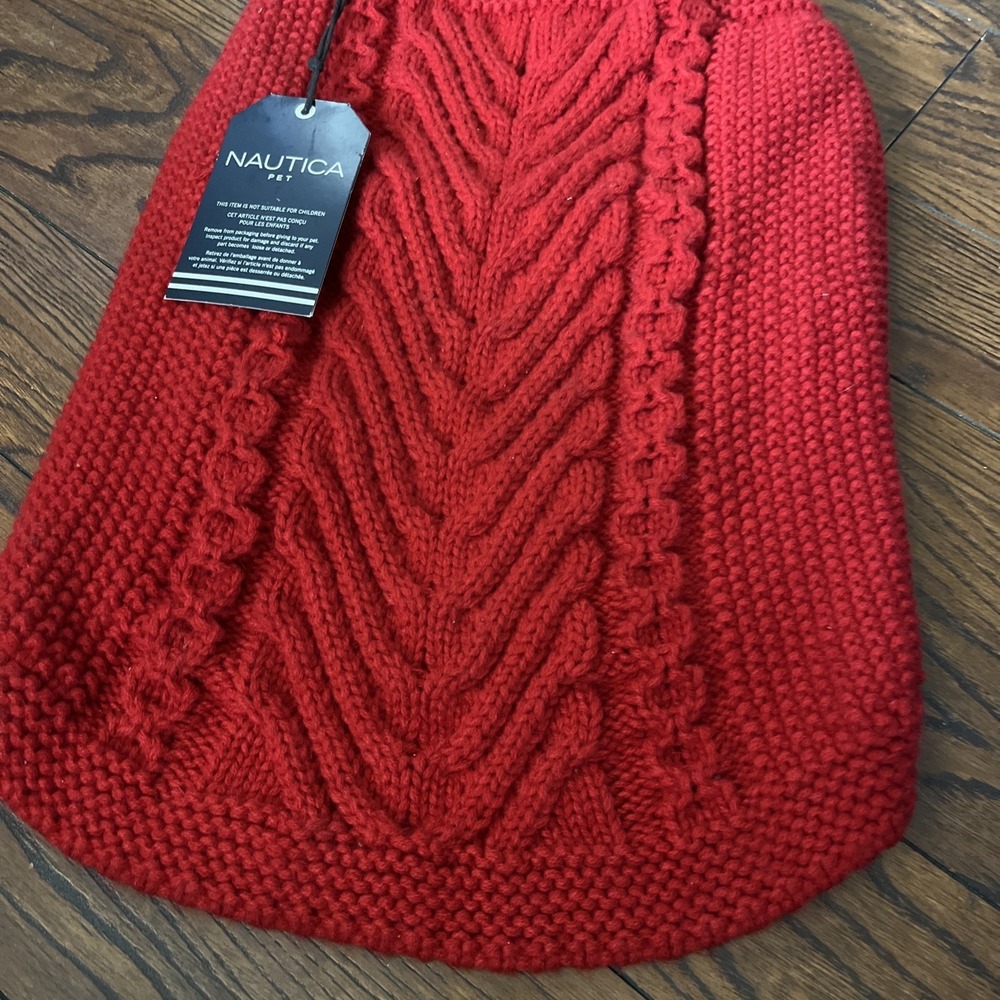 Nautica Pet Red Ribbed Knit Large Dog Vest Sweater - Picture 2 of 6